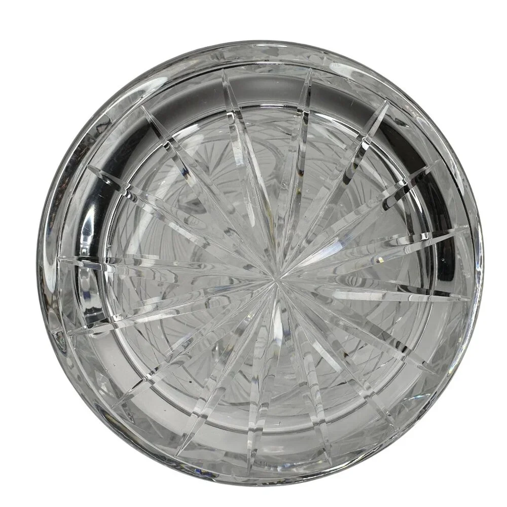 Decanter Crystal Cut Glass European MCM Starburst Diamond Pattern W/ Stopper 13